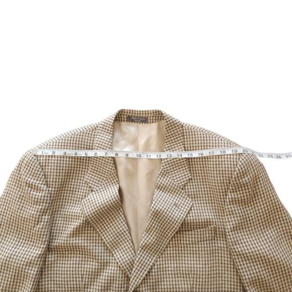 Vintage Jacques Fath Paris silk wool brown plaid blazer, sportcoat - Picture 6 of 9